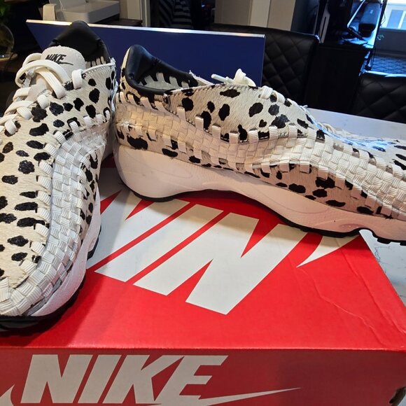Nike Air Footscape Woven White Cow Print Mens Sz 10 Casual Shoes FB1959-102 NEW - Picture 3 of 8